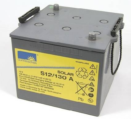 Special solar batteries for use with solar cells: 130 Ah capacity