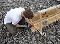Mounting and installing our rooftop solar arrays begins with framing them out.