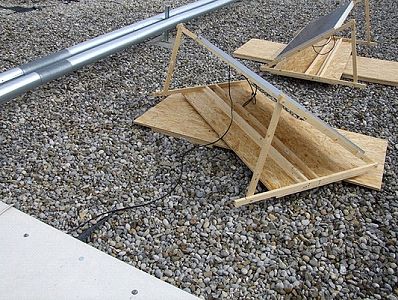 Solar arrays ready for cable attachment
