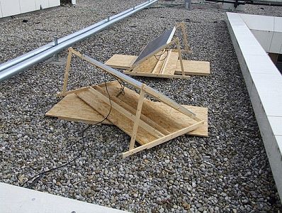 Second view of solar arrays prior to cable attachment