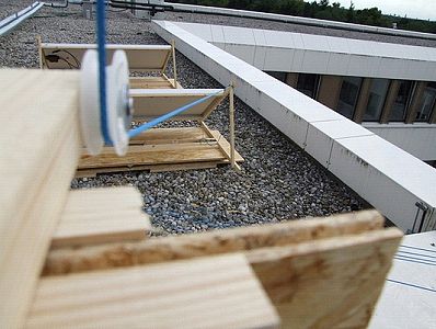 Cabling detail at wall/corner pulley block