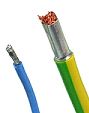 Left, 2.5 mm2 power cable normally used for solar power; right, 16 mm2 power cable.