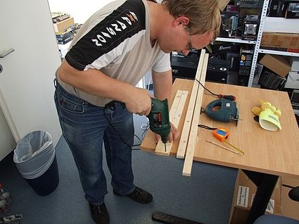 Drilling pilot holes for wood screws to speed frame assembly
