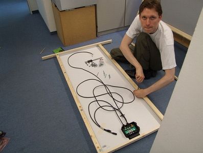 Attaching the framework to the solar panel