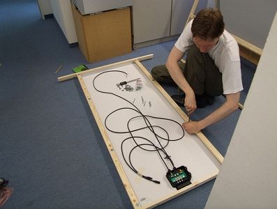 Attaching the framework to the solar panel