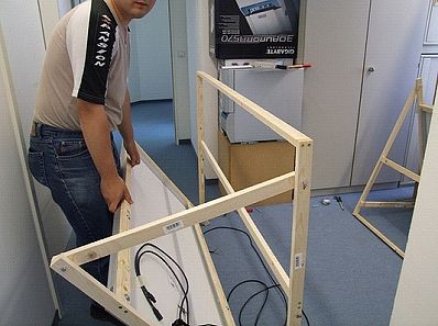 Assembling the complete framework, including solar panel
