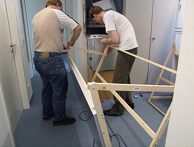 Assembling the complete framework, including solar panel