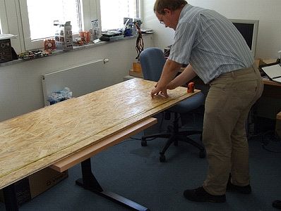 Measuring the panels for turntable construction