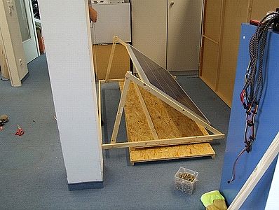 Upper platform mated to lower platform with solar array attached