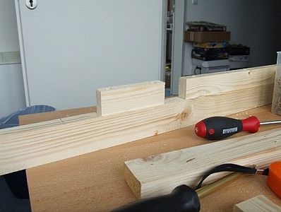 Mounting wooden blocks on the pulley arm